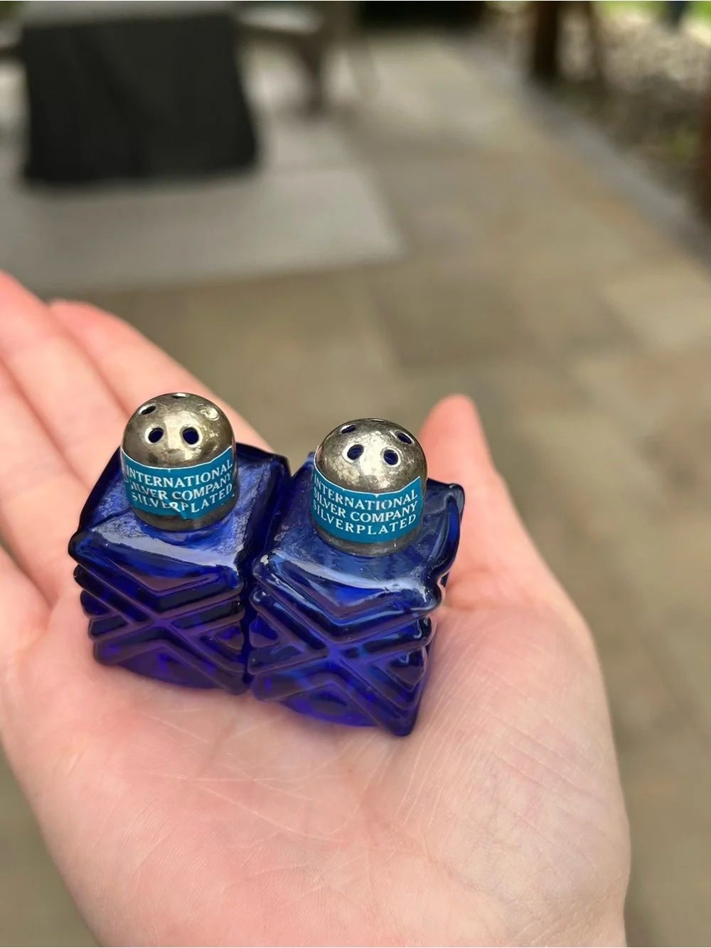 Pair of Mini Salt & Pepper Shakers Silver Plated